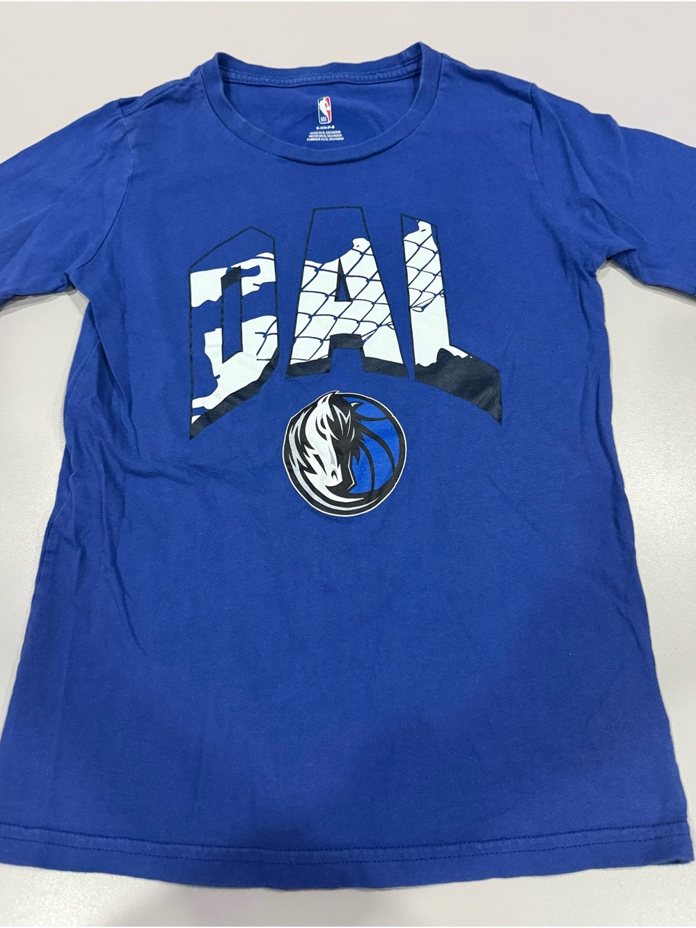 NBA Royal Blue Dallas DAL Logo Short Sleeve Tee